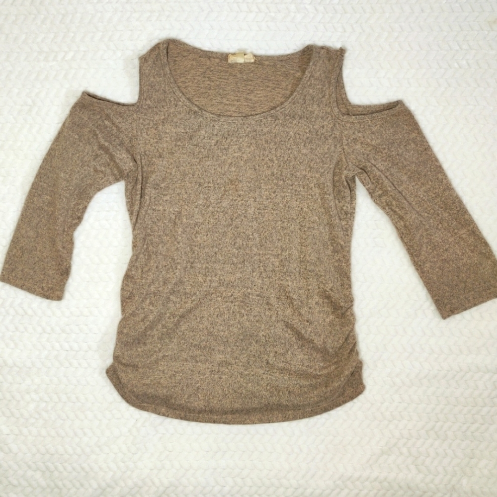 Soft Cold Shoulders Knit Sweater Top